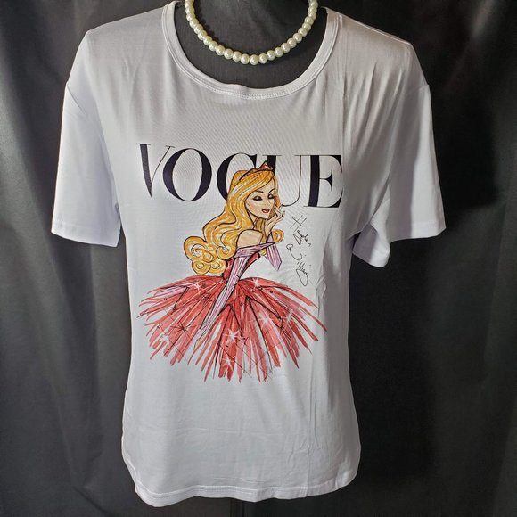 Vogue Disney Princess Aurora White T-Shirt - Picture 2 of 11